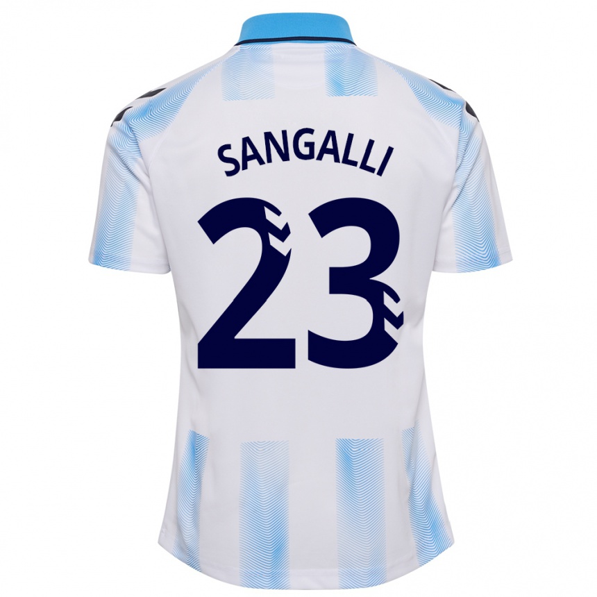 Enfant Football Maillot Luca Sangalli #23 Blanc Bleu Tenues Domicile 2023/24 Canada