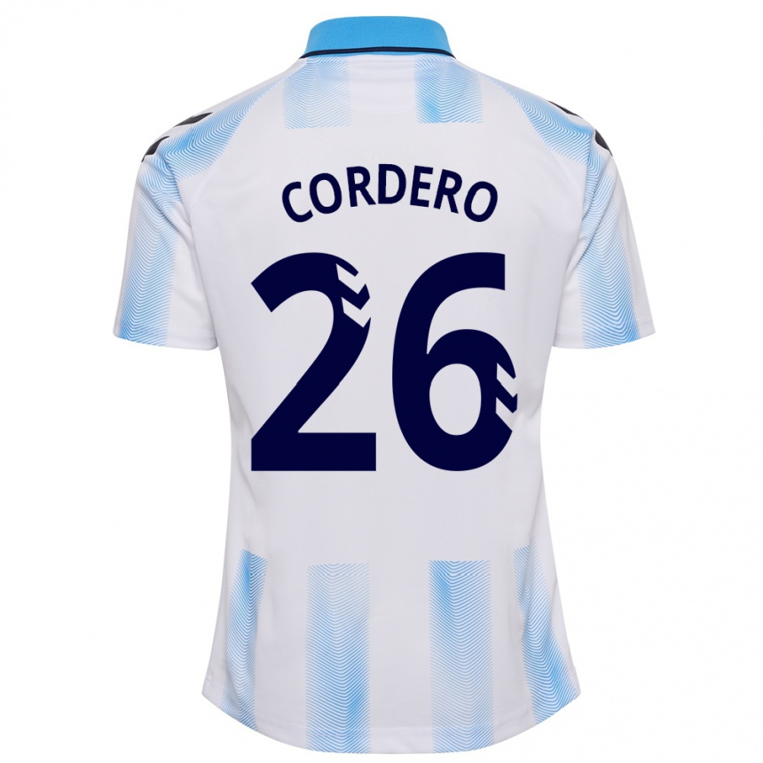 Enfant Football Maillot Antonio Cordero #26 Blanc Bleu Tenues Domicile 2023/24 Canada