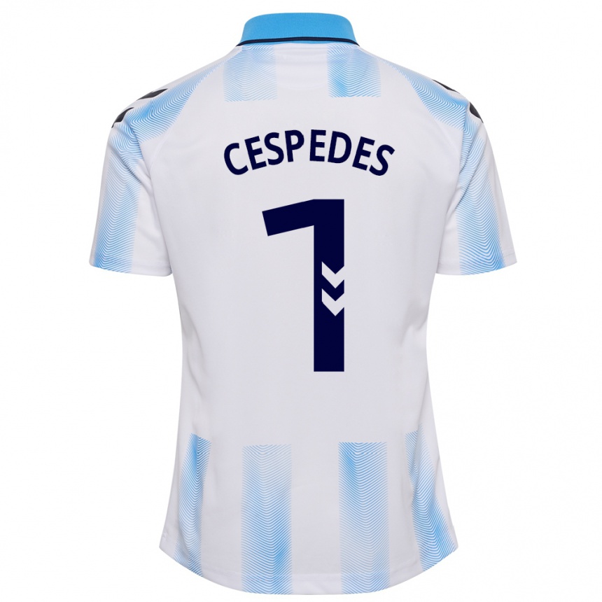 Kids Football Andrés Céspedes #1 White Blue Home Jersey 2023/24 T-Shirt Canada