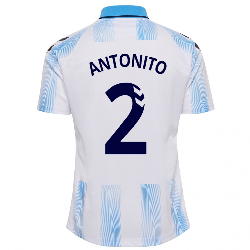 Enfant Football Maillot Antoñito #2 Blanc Bleu Tenues Domicile 2023/24 Canada