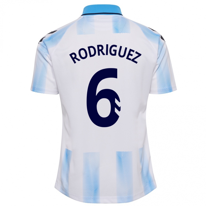 Kids Football Rafa Rodríguez #6 White Blue Home Jersey 2023/24 T-Shirt Canada