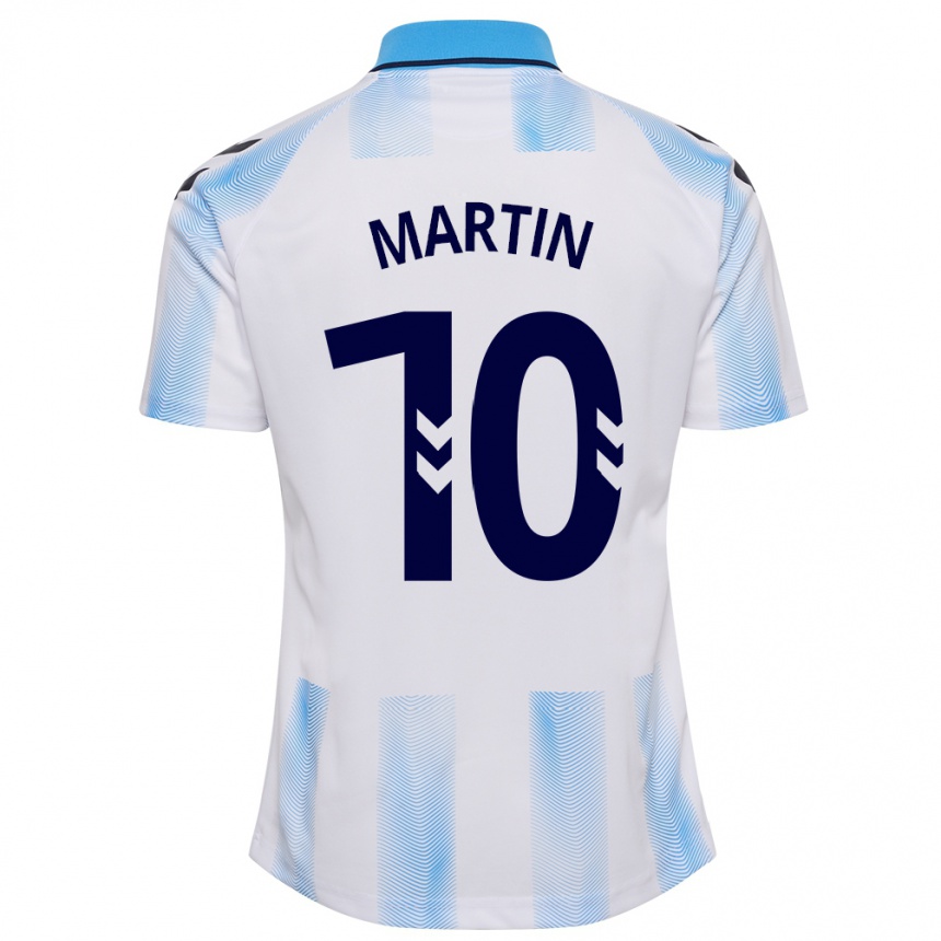 Enfant Football Maillot Jesús Martín #10 Blanc Bleu Tenues Domicile 2023/24 Canada