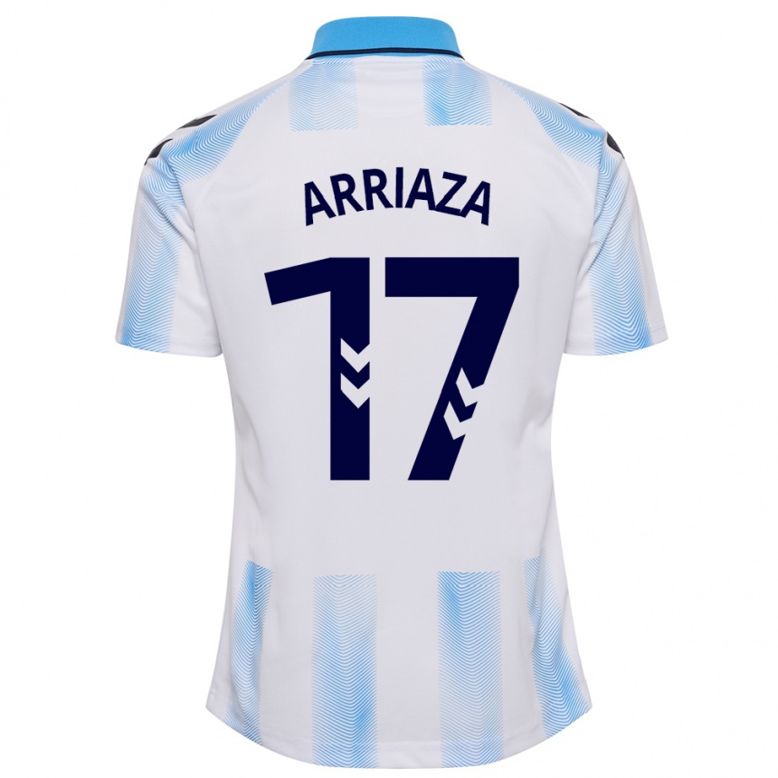 Kids Football Pablo Arriaza #17 White Blue Home Jersey 2023/24 T-Shirt Canada