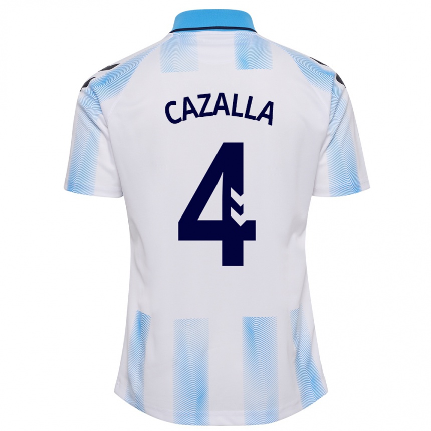 Enfant Football Maillot Marta Cazalla #4 Blanc Bleu Tenues Domicile 2023/24 Canada