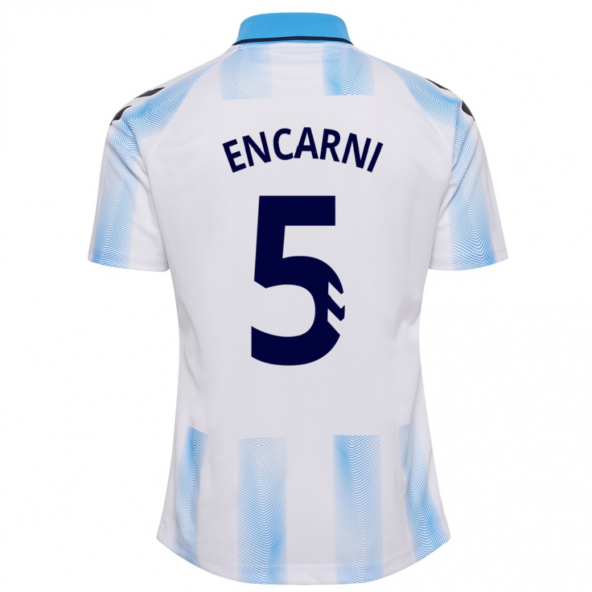 Enfant Football Maillot Encarni #5 Blanc Bleu Tenues Domicile 2023/24 Canada