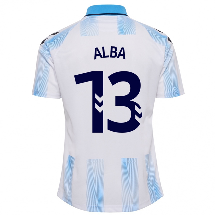 Kids Football Alba #13 White Blue Home Jersey 2023/24 T-Shirt Canada