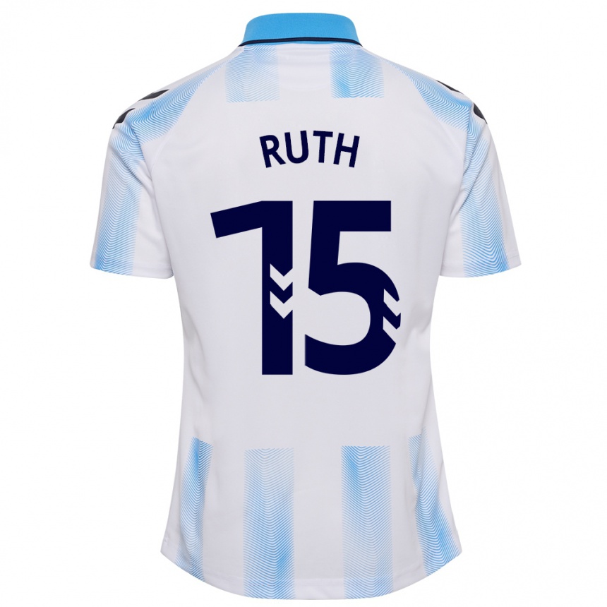 Kids Football Ruth #15 White Blue Home Jersey 2023/24 T-Shirt Canada