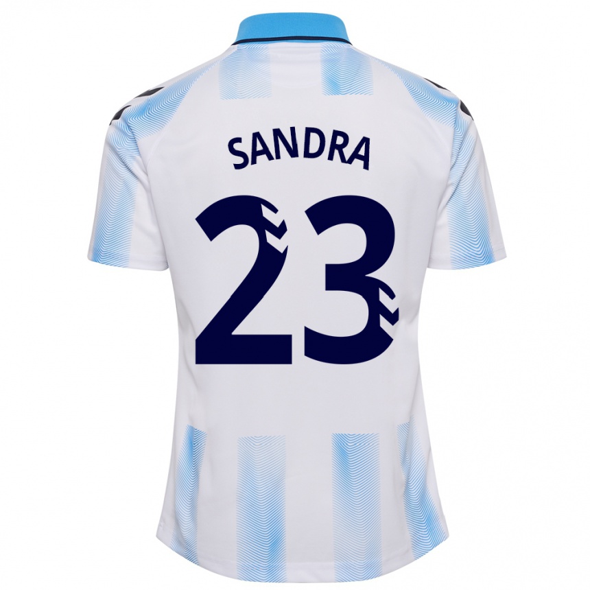 Enfant Football Maillot Sandra #23 Blanc Bleu Tenues Domicile 2023/24 Canada