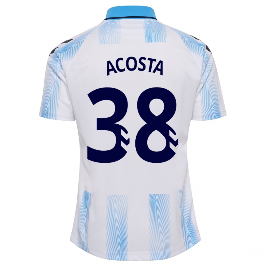 Enfant Football Maillot Judith Acosta #38 Blanc Bleu Tenues Domicile 2023/24 Canada