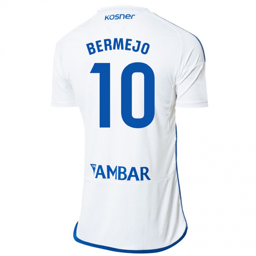 Kids Football Sergio Bermejo #10 White Home Jersey 2023/24 T-Shirt Canada