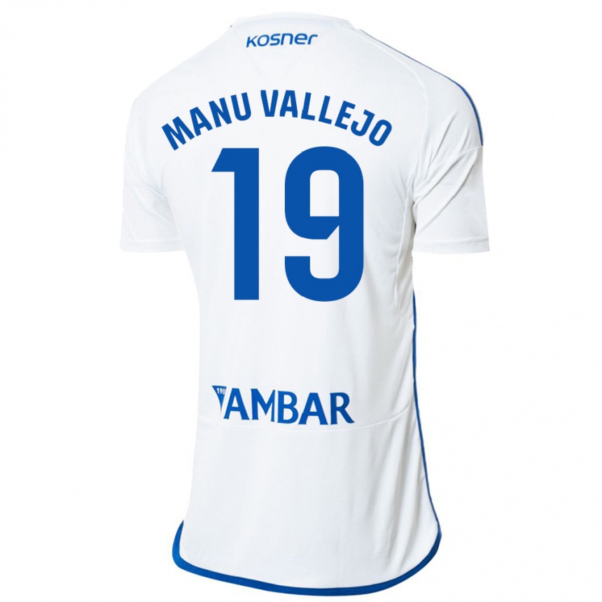 Kids Football Manu Vallejo #19 White Home Jersey 2023/24 T-Shirt Canada