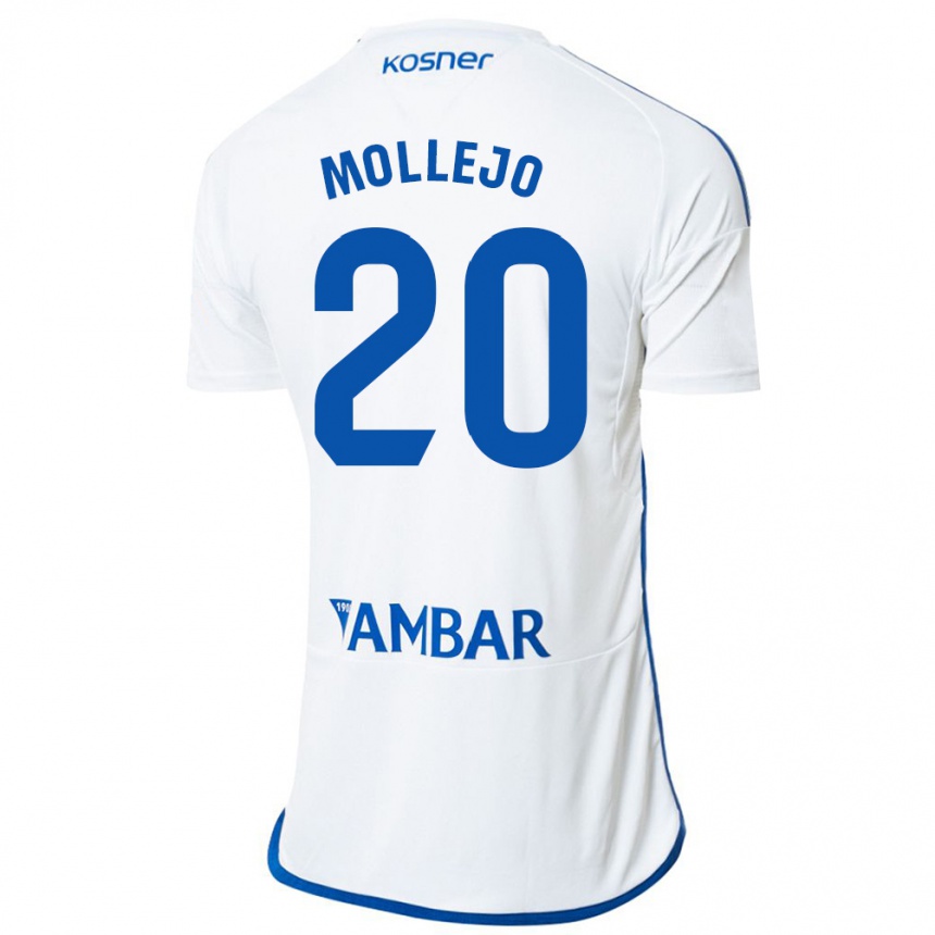 Kids Football Victor Mollejo #20 White Home Jersey 2023/24 T-Shirt Canada