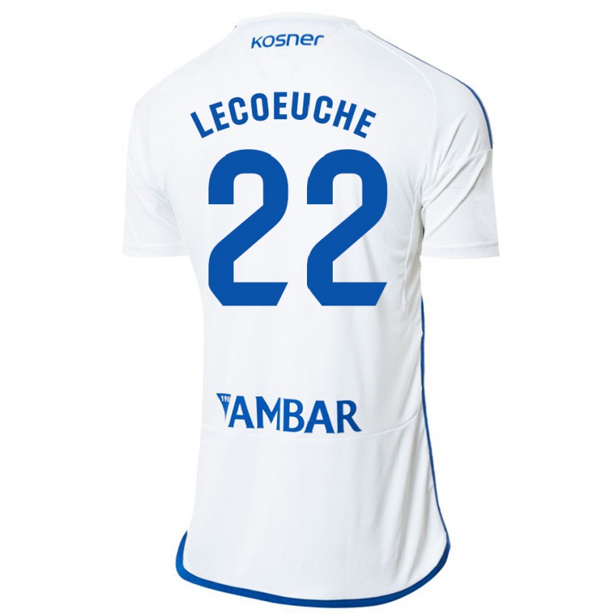 Kids Football Quentin Lecoeuche #22 White Home Jersey 2023/24 T-Shirt Canada