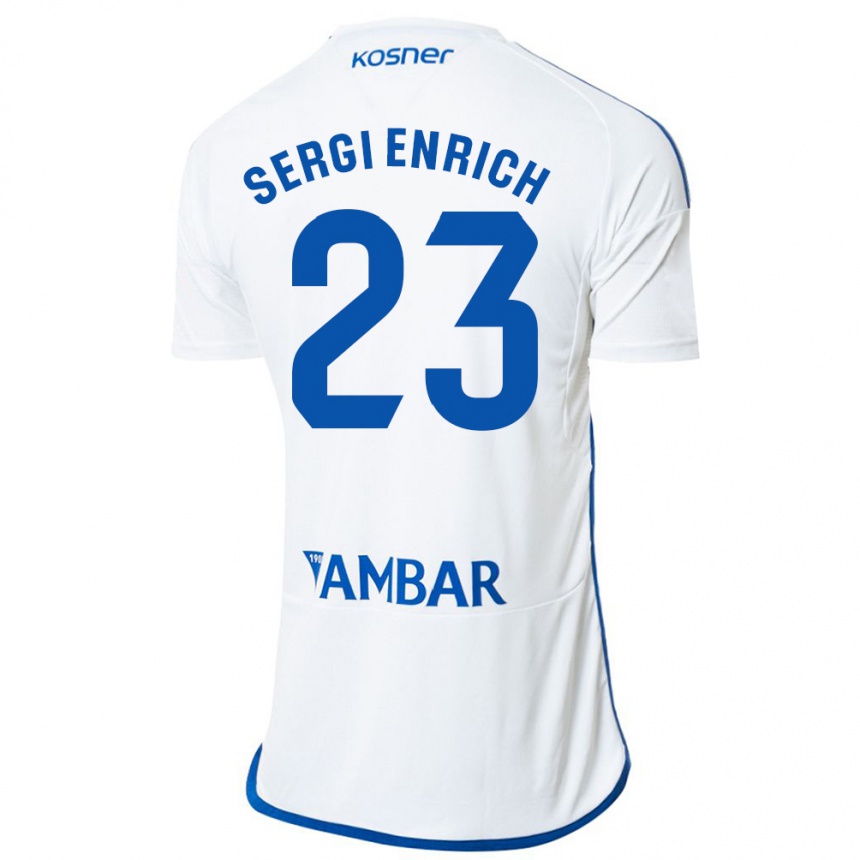 Kids Football Sergi Enrich #23 White Home Jersey 2023/24 T-Shirt Canada