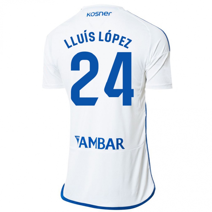 Kids Football Lluís López #24 White Home Jersey 2023/24 T-Shirt Canada