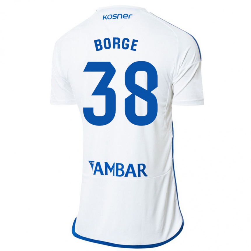 Kids Football Andrés Borge #38 White Home Jersey 2023/24 T-Shirt Canada