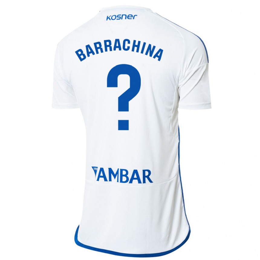 Kids Football Hugo Barrachina #0 White Home Jersey 2023/24 T-Shirt Canada