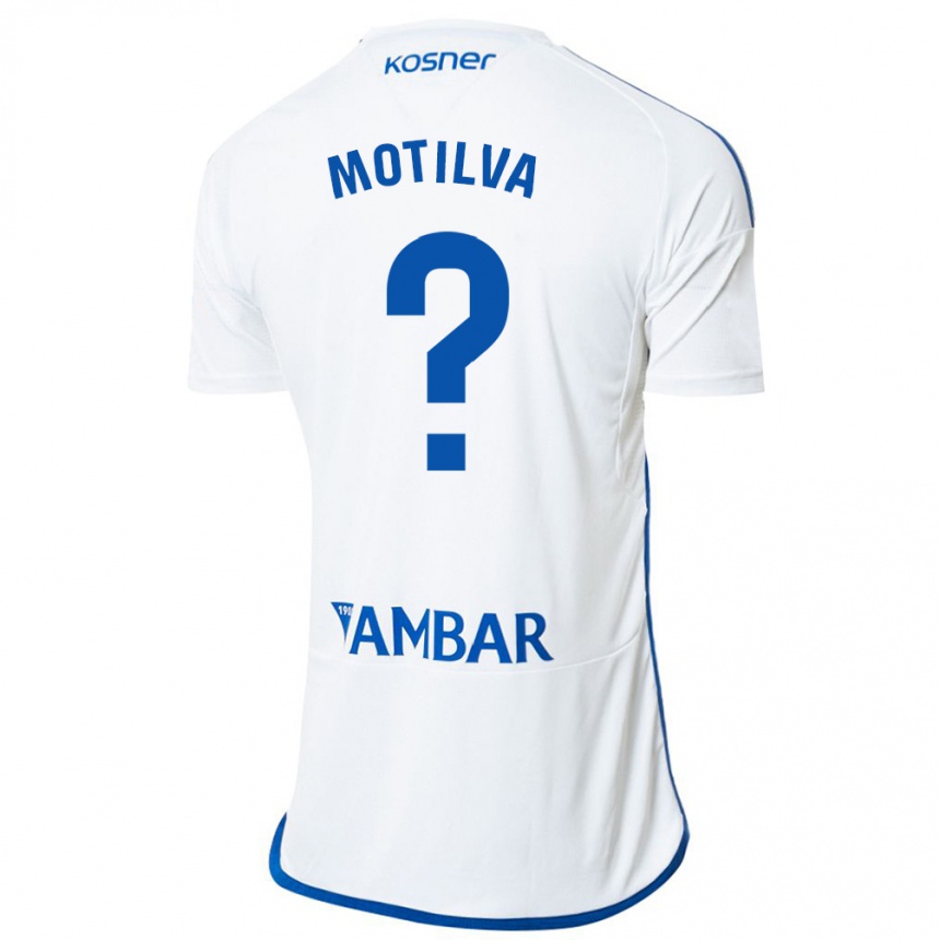 Kids Football Adrián Motilva #0 White Home Jersey 2023/24 T-Shirt Canada