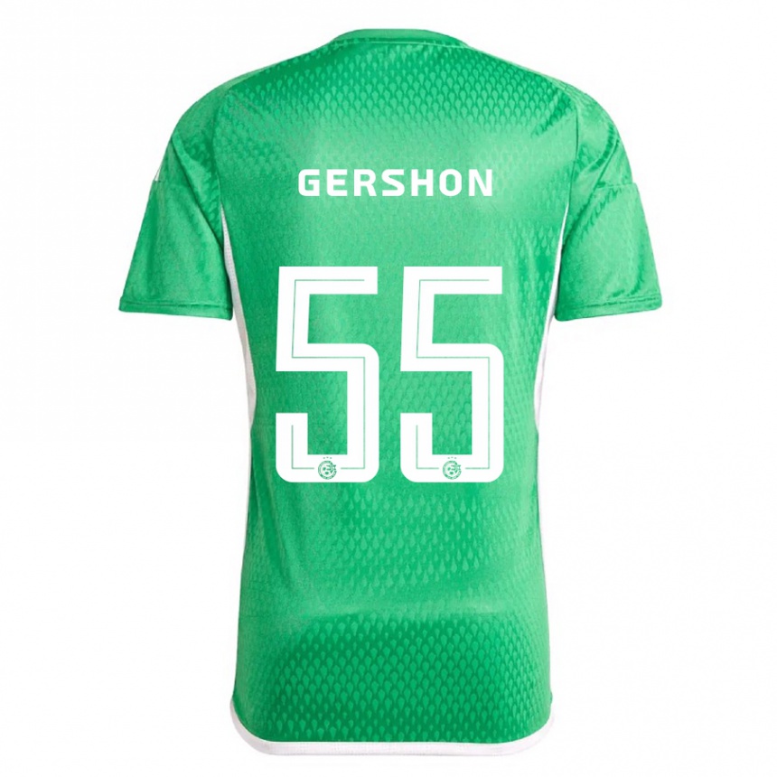 Kids Football Rami Gershon #55 White Blue Home Jersey 2023/24 T-Shirt Canada