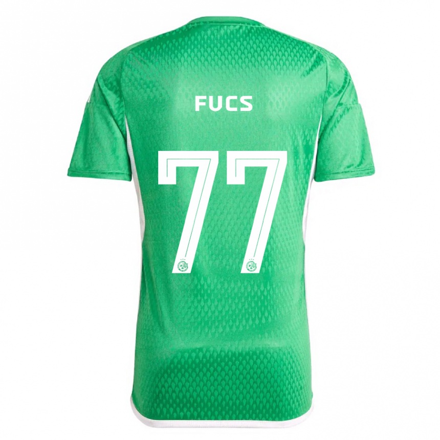 Kids Football Roee Fucs #77 White Blue Home Jersey 2023/24 T-Shirt Canada