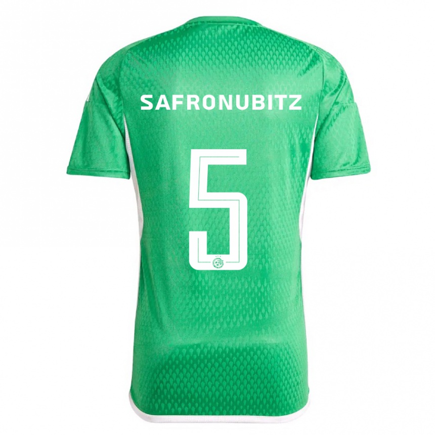 Kids Football Dan Safronubitz #5 White Blue Home Jersey 2023/24 T-Shirt Canada