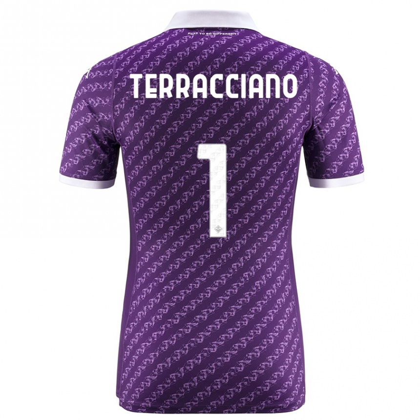 Kids Football Pietro Terracciano #1 Violet Home Jersey 2023/24 T-Shirt Canada