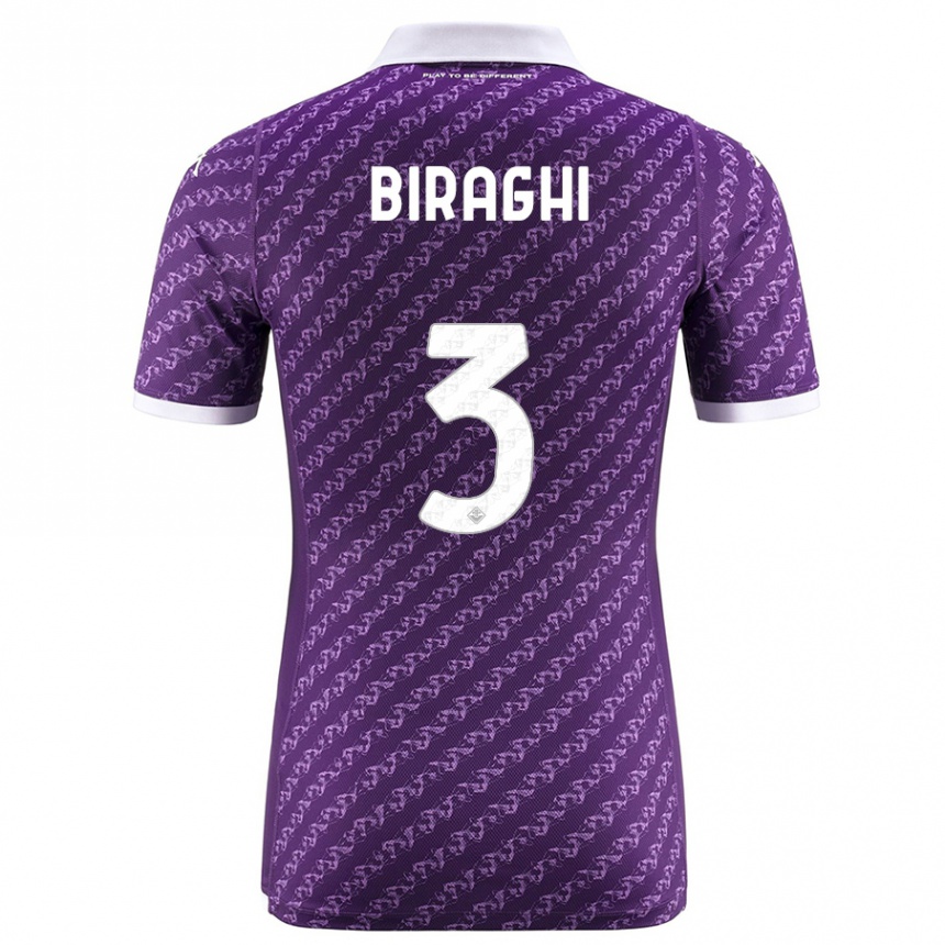 Kids Football Cristiano Biraghi #3 Violet Home Jersey 2023/24 T-Shirt Canada