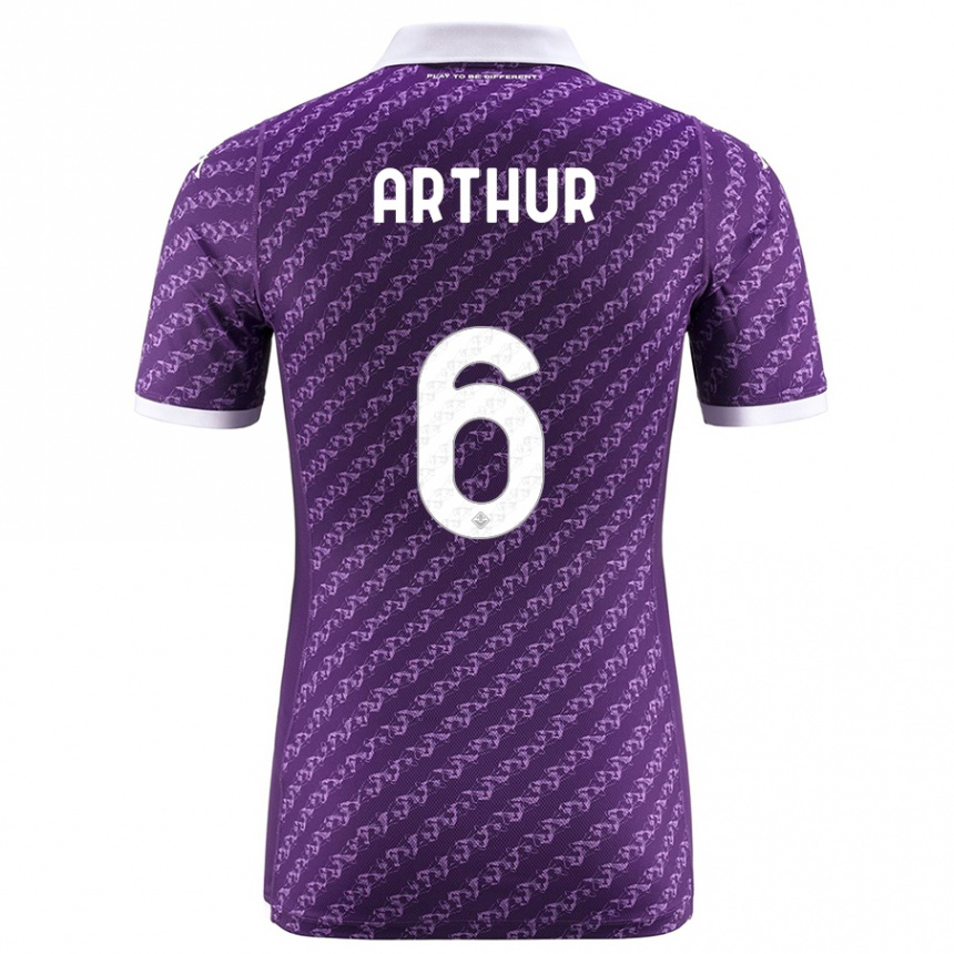 Kids Football Arthur Melo #6 Violet Home Jersey 2023/24 T-Shirt Canada