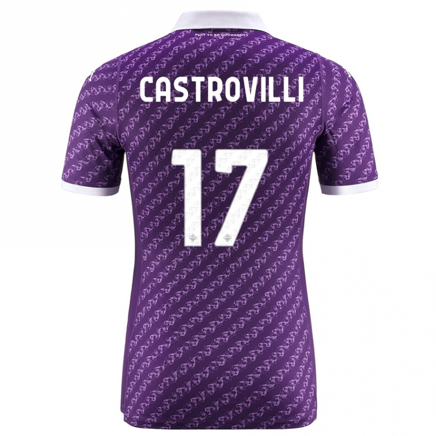 Kids Football Gaetano Castrovilli #17 Violet Home Jersey 2023/24 T-Shirt Canada