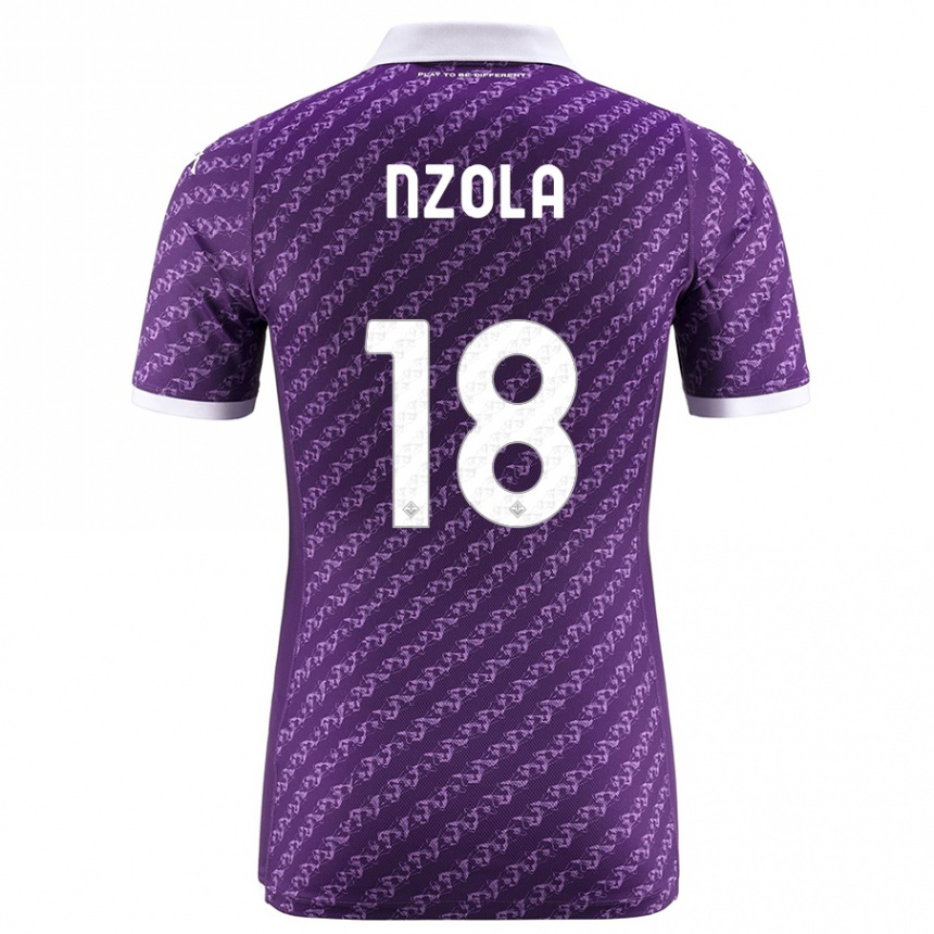 Kids Football M'bala Nzola #18 Violet Home Jersey 2023/24 T-Shirt Canada