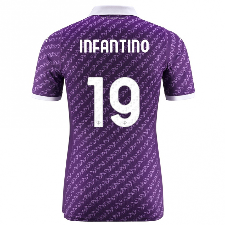 Kids Football Gino Infantino #19 Violet Home Jersey 2023/24 T-Shirt Canada