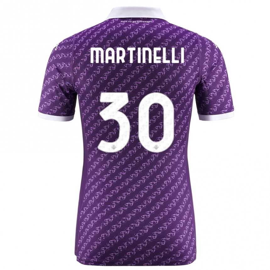 Kids Football Tommaso Martinelli #30 Violet Home Jersey 2023/24 T-Shirt Canada