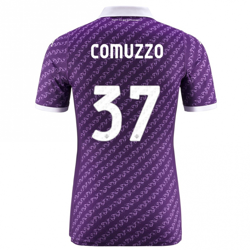 Kids Football Pietro Comuzzo #37 Violet Home Jersey 2023/24 T-Shirt Canada