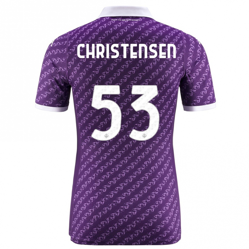 Kids Football Oliver Christensen #53 Violet Home Jersey 2023/24 T-Shirt Canada