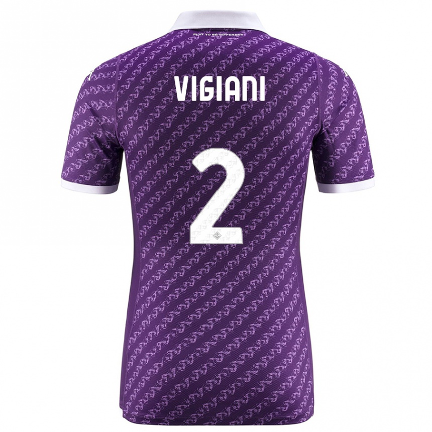 Kids Football Lorenzo Vigiani #2 Violet Home Jersey 2023/24 T-Shirt Canada