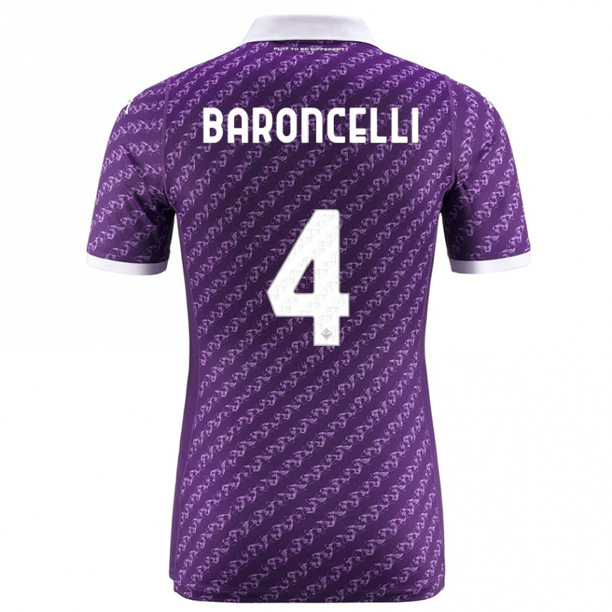 Kids Football Leonardo Baroncelli #4 Violet Home Jersey 2023/24 T-Shirt Canada