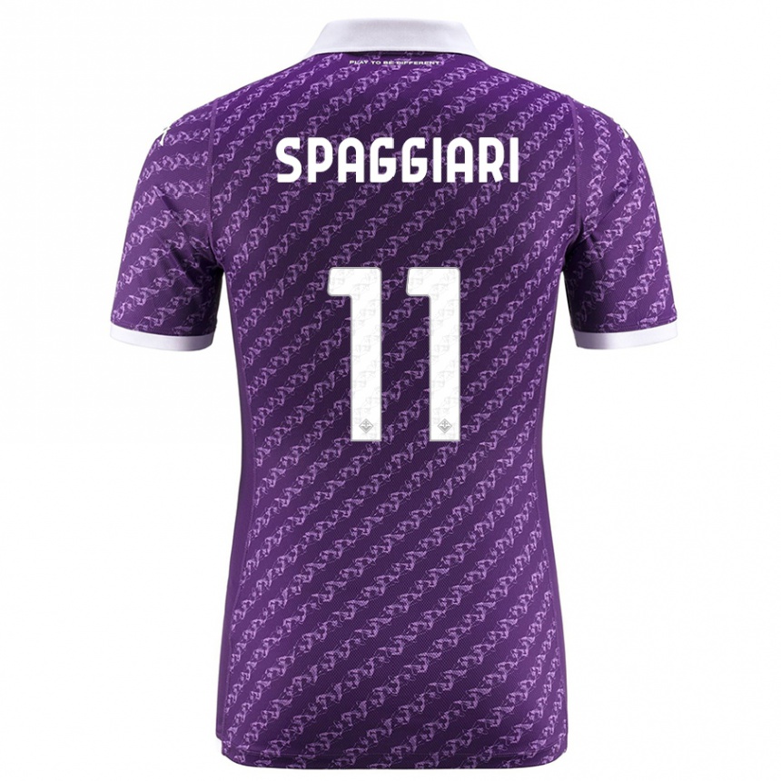 Kids Football Riccardo Spaggiari #11 Violet Home Jersey 2023/24 T-Shirt Canada