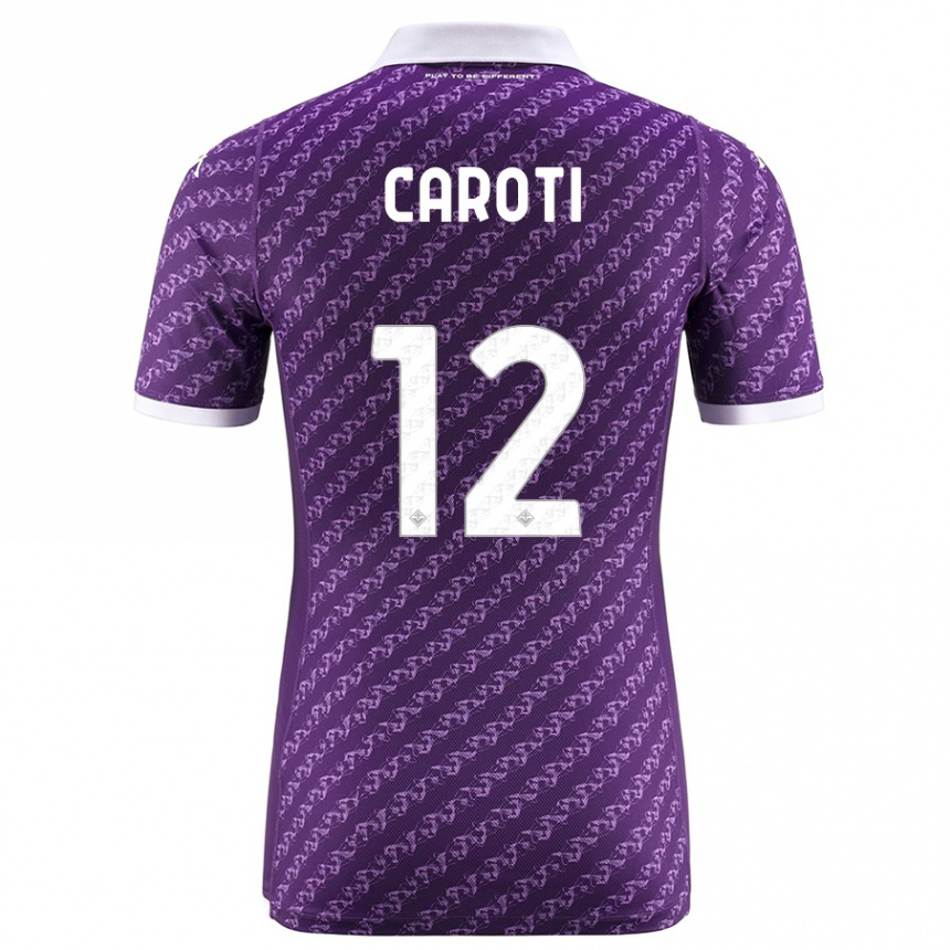 Kids Football Filippo Caroti #12 Violet Home Jersey 2023/24 T-Shirt Canada