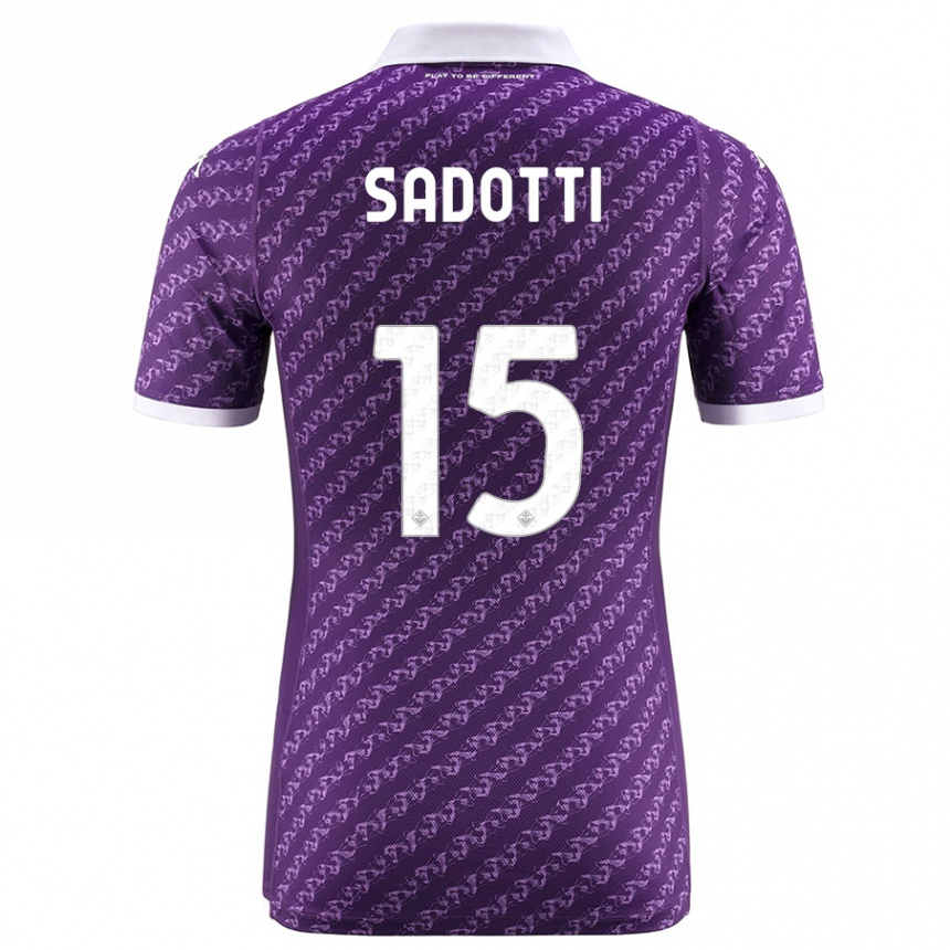 Kids Football Edoardo Sadotti #15 Violet Home Jersey 2023/24 T-Shirt Canada