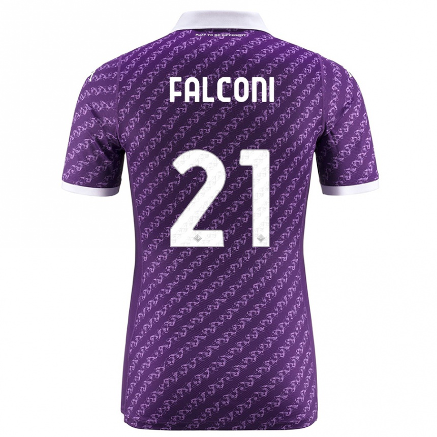 Kids Football Niccolò Falconi #21 Violet Home Jersey 2023/24 T-Shirt Canada