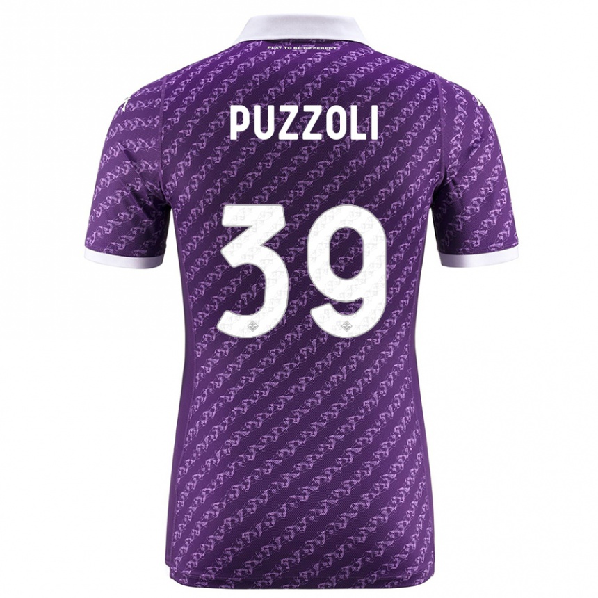 Kids Football Giorgio Puzzoli #39 Violet Home Jersey 2023/24 T-Shirt Canada