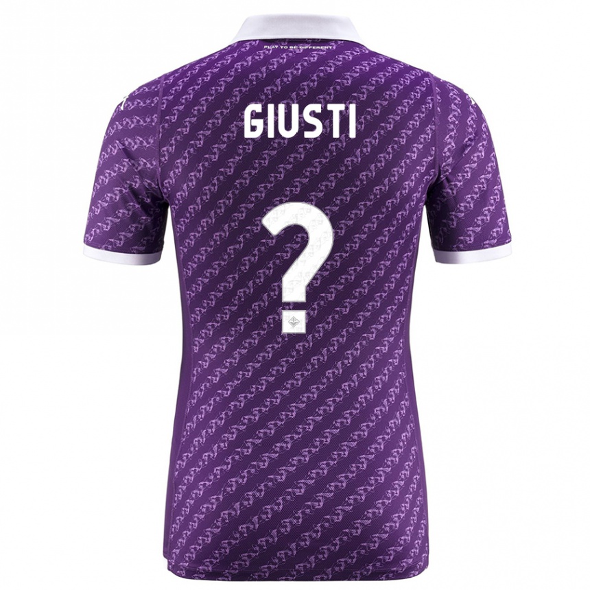 Kids Football Edoardo Giusti #0 Violet Home Jersey 2023/24 T-Shirt Canada