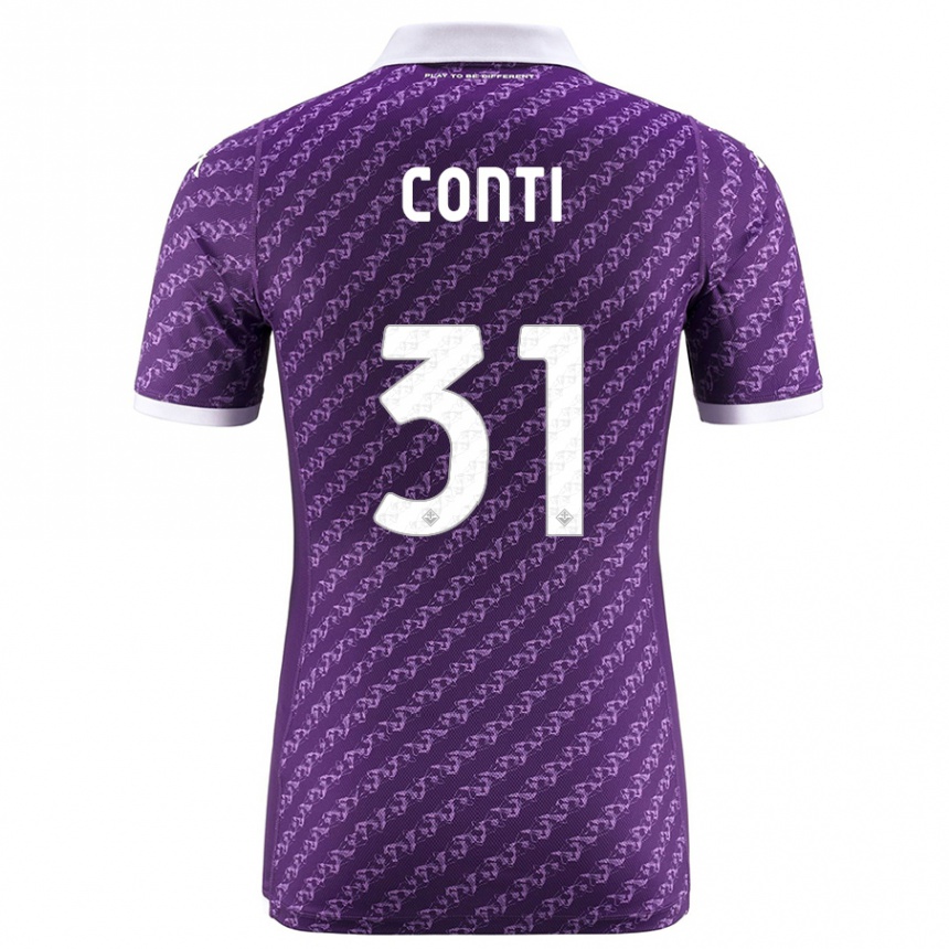 Kids Football Gabriele Conti #31 Violet Home Jersey 2023/24 T-Shirt Canada