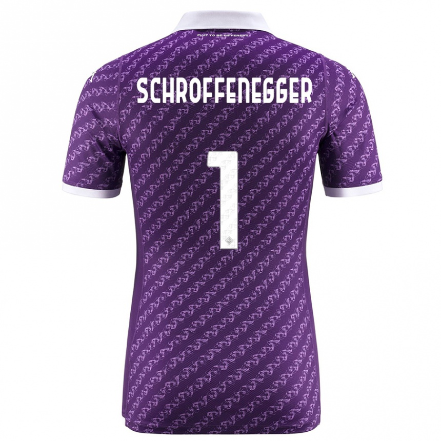 Kids Football Katja Schroffenegger #1 Violet Home Jersey 2023/24 T-Shirt Canada