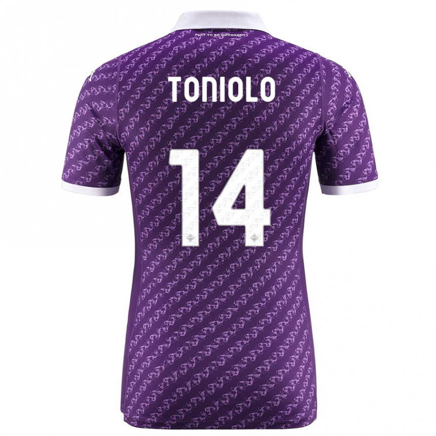 Kids Football Martina Toniolo #14 Violet Home Jersey 2023/24 T-Shirt Canada