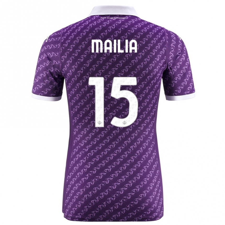 Kids Football Siria Mailia #15 Violet Home Jersey 2023/24 T-Shirt Canada