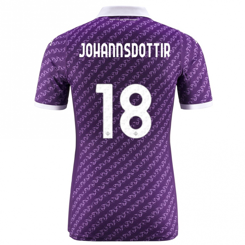 Kids Football Alexandra Jóhannsdóttir #18 Violet Home Jersey 2023/24 T-Shirt Canada