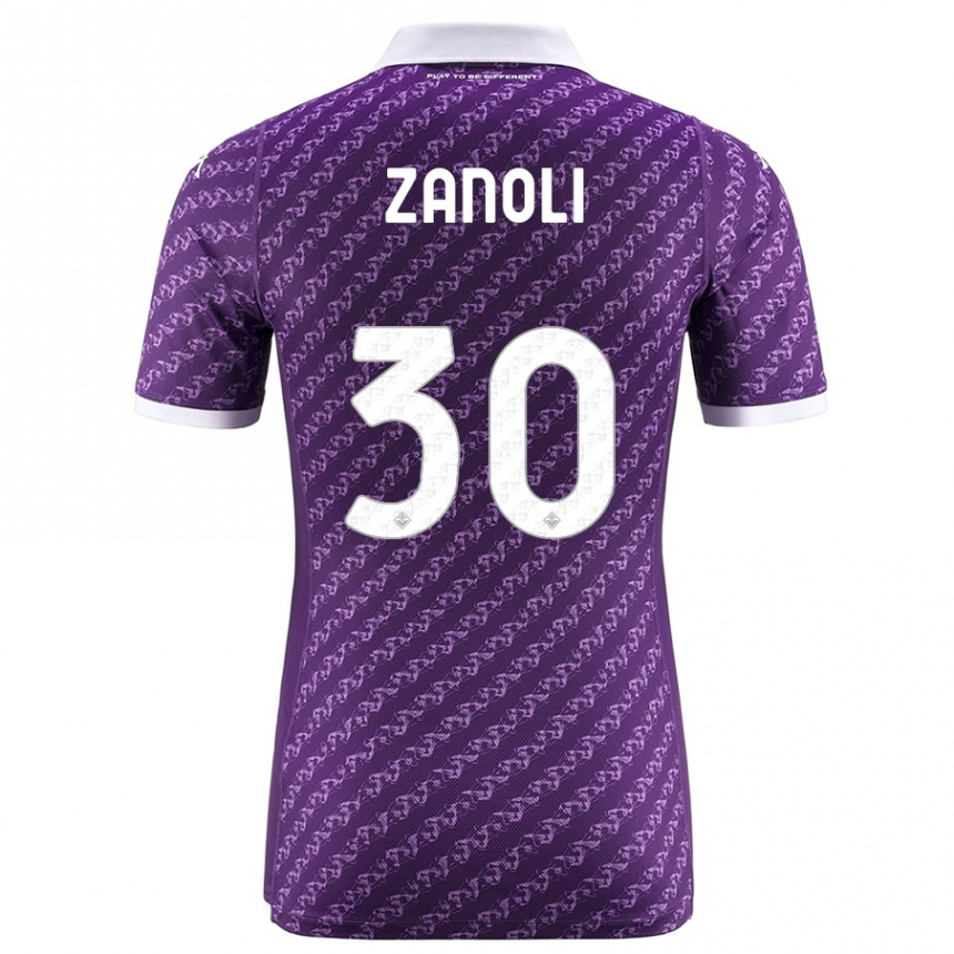 Kids Football Martina Zanoli #30 Violet Home Jersey 2023/24 T-Shirt Canada