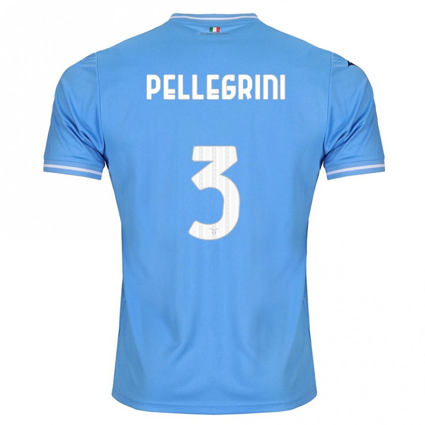 Kids Football Luca Pellegrini #3 Blue Home Jersey 2023/24 T-Shirt Canada