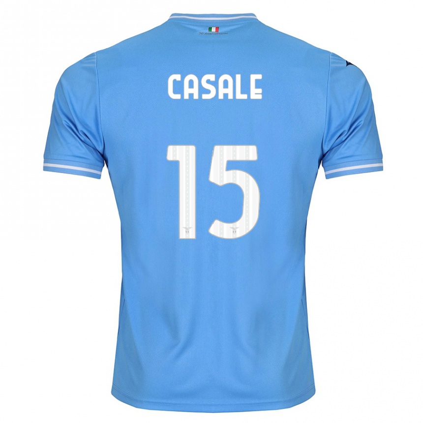 Kids Football Nicolò Casale #15 Blue Home Jersey 2023/24 T-Shirt Canada